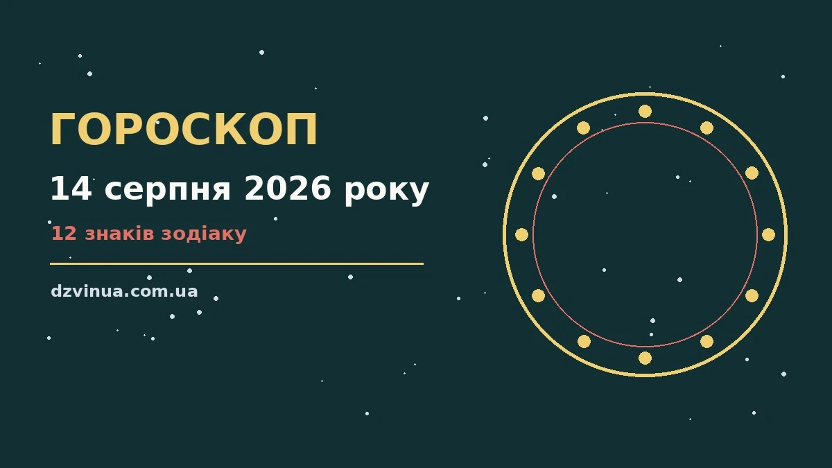 Зодіакальний фон для гороскопу на 14 серпня 2026 року