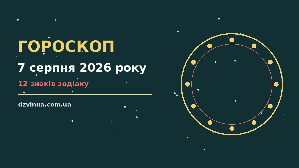 Астрологічний гороскоп на п'ятницю 7 серпня 2026 року із символами знаків Зодіаку