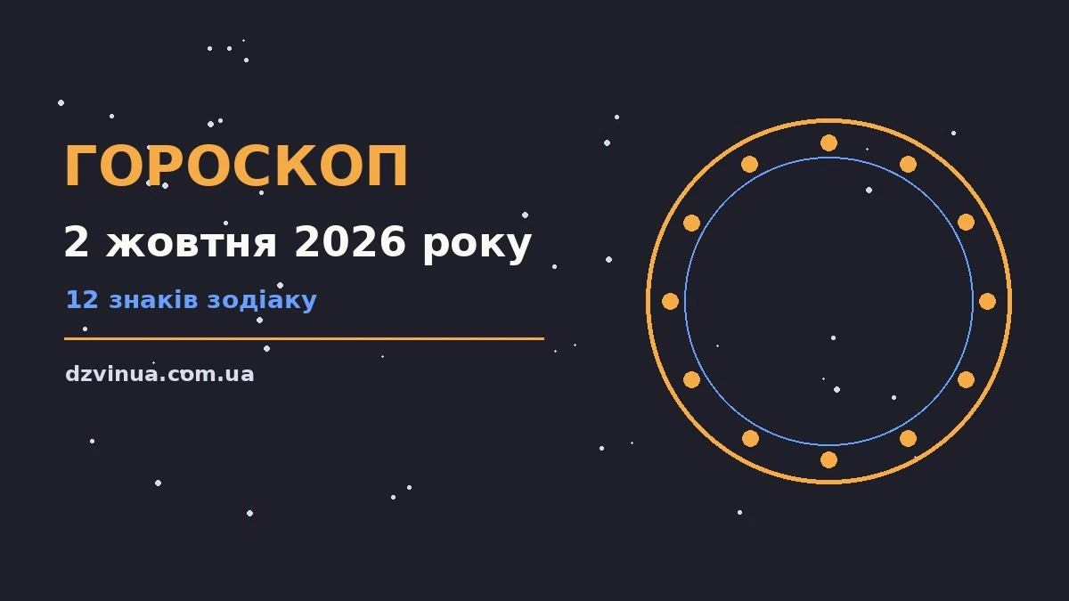 Зіркова ілюстрація до гороскопу на 2 жовтня 2026 року, нічне небо у синьо-золотих відтінках